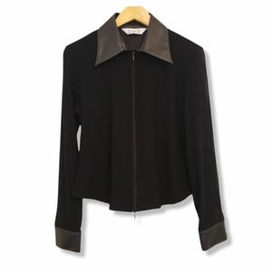 Ravel Mesh Top with Faux Leather